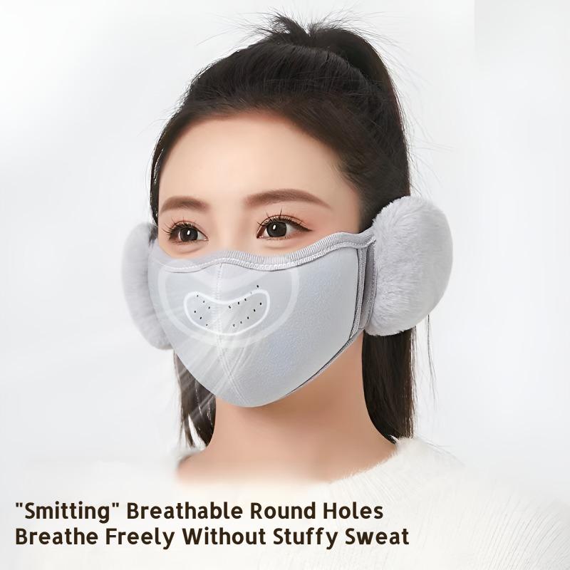 R-Winter Warm Mask for Women, High-Value Style, Fleece Lined, Thickened, Windproof, Cold-Proof, Cycl