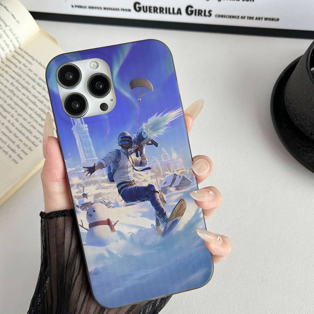 Game P-PUBG B-BATTLEGROUNDS For iPhone 16 15 11 12 13 14 17 Pro Max PLUS Pro Soft Corrugated Silicone Back Phone Case