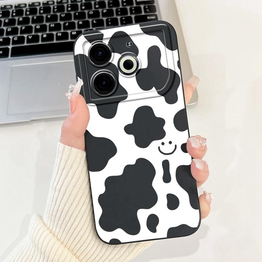 For Tecno Pova 6 Neo Pova6Neo Case Liquid Silicone Soft TPU Back Cover 2024 Fashion Phone Funda Gothic Black Night Bumper