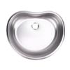 Stainless Steel Bar Sink 15x12.48x3.94in Large Capacity Heart Shaped Wash Basin with 40mm Sewer