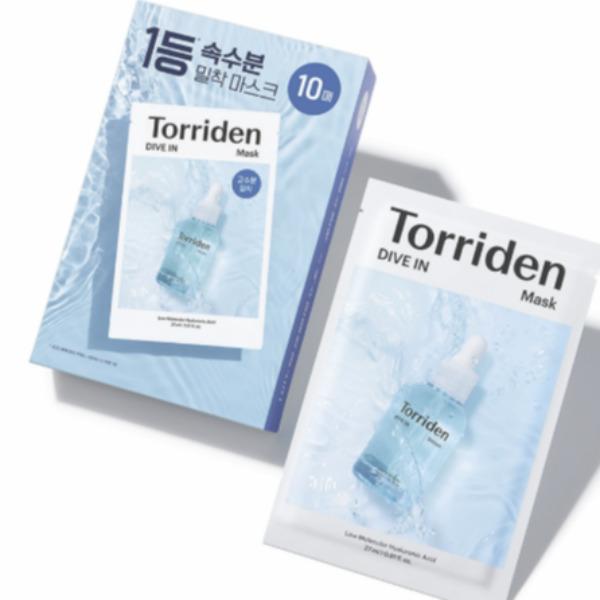 

Torriden Dive-In Low Molecular Hyaluronic Acid Deep Hydration Korean Sheet Mask Pack for Dry & Sensitive Skin (10 Sheets)