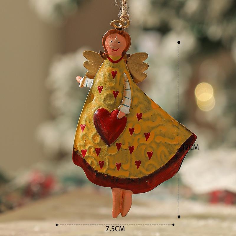 

Ретро Потертые Рождественские Подвески из Железа: Ангел, Санта, Снеговик Christmas Iron Art Pendant
