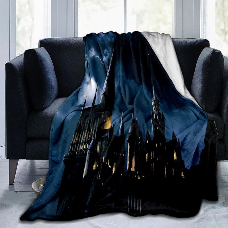 Hogwarts Castle Night Sky Desktop WallpaperPrint Blanket, Soft Blanket For Sofa Office Bed And Travelling Daughter Birthday Gift esj116