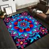 Colorful Mandala Pattern Carpet with Blue and Pink Floral Design Suitable for Use As an Anti-slip for Living Room Bedroom Sofas