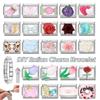 Colorful Crystal Candy Love Rose Flower Tulip Butterfly Fit 9mm Italian Charms Bracelet Stainless Steel Jewelry DIY Making Gifts