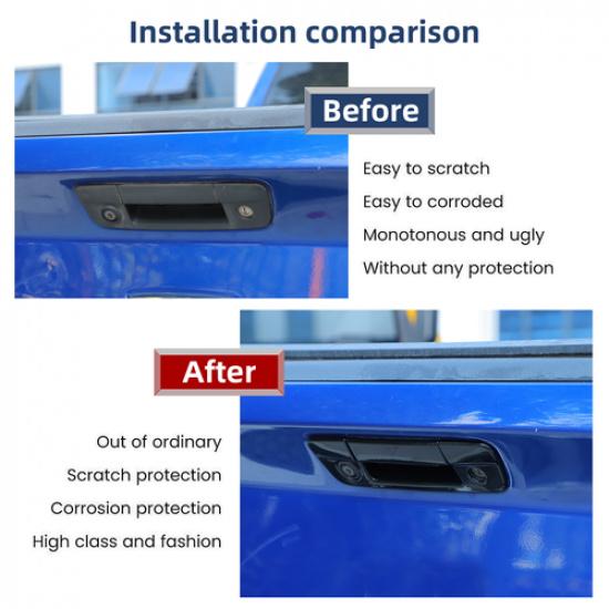 ABS Black Tailgate Exterior Door Handle Trim Cover For Dodge RAM 1500 2010-2017