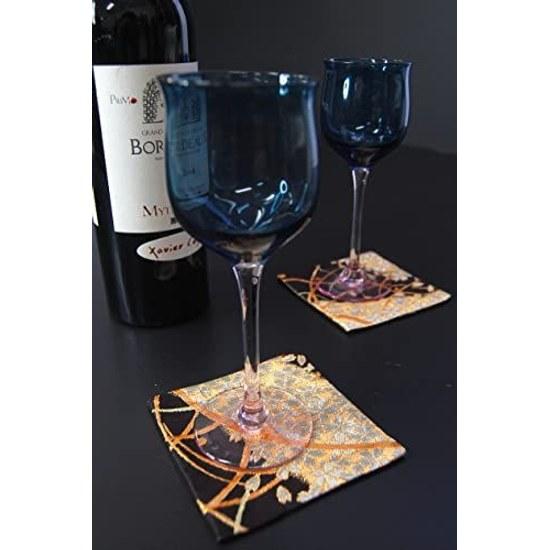 Boxed wrapped kimono fabric kinran weave Japanese-style coasters set 5 made Japan foreign recipients (Miyabi)