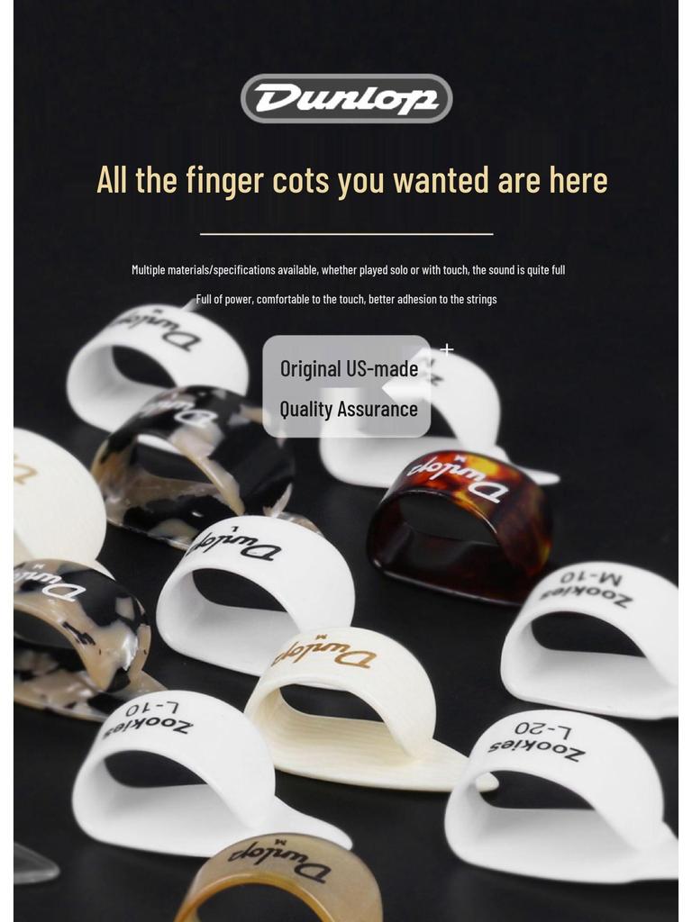 Dunlop Right Hand Fingerstyle Protector Kit: Thumb Pick, Finger Cots, and Artificial Fingernail.