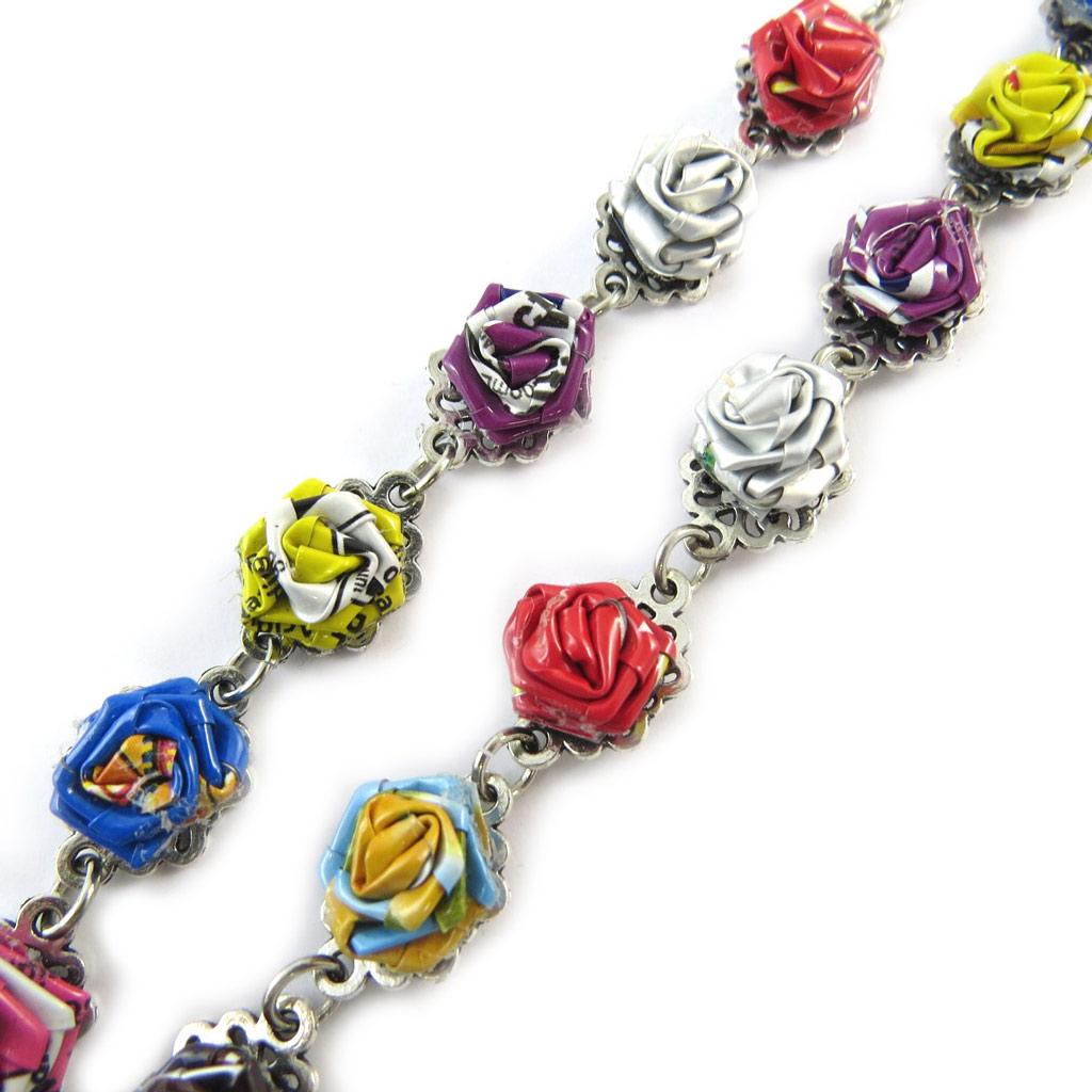 Les Trésors De Lily [N9571] - Multicolored 'New Life' Leather Craft Necklace (handmade)