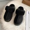 Fashion Comwarm Women's Fur House Slippers Indoor Non-slip Thick Sole Fluffy Bedroom Slides Winter Fuzzy Shoes Warm Plush Cotton Slipper