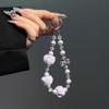 New high-end autumn and winter pom-pom mobile phone chain beaded short lanyard bag keychain pendant girl pendant
