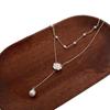 Collier de perles à franges double couche pour femmes, design de niche, chaîne de clavicule en camélia, chaîne de cou de tempérament de luxe léger