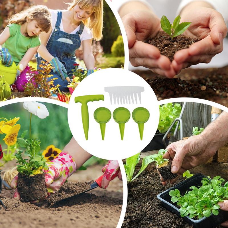 Manual Seed Dispenser Planter Tool with White Label Fluorescent Green Seeding Distributor Multifunctional Seeding Spacer Tool