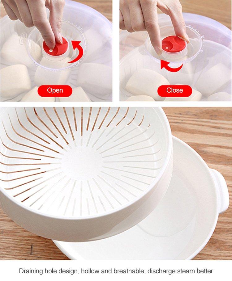 Microwave Heating Steamer Household Large Capacity Steamer Kitchen Steamer Box Steamer Rack Can Exhaust Steam