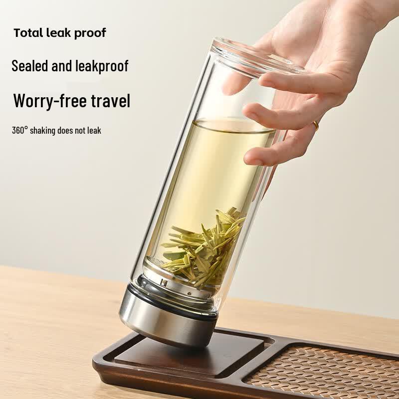 Double-Wall Tea Infuser Glass Bottle