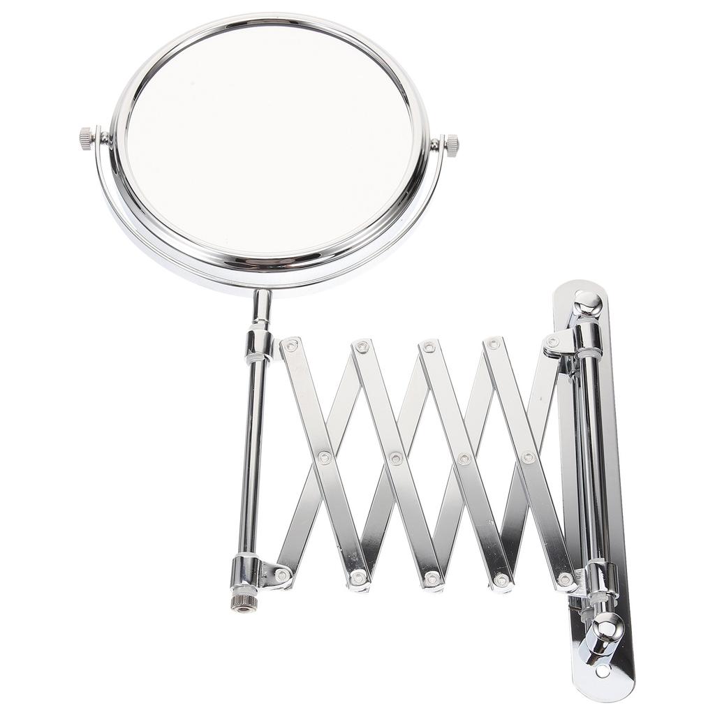 6 Inch Two Sided 3X Magnifying Wall Mounted Makeup Mirror Swivel Retractable Bathroom Mirror Extendable 360 Degree Rotation