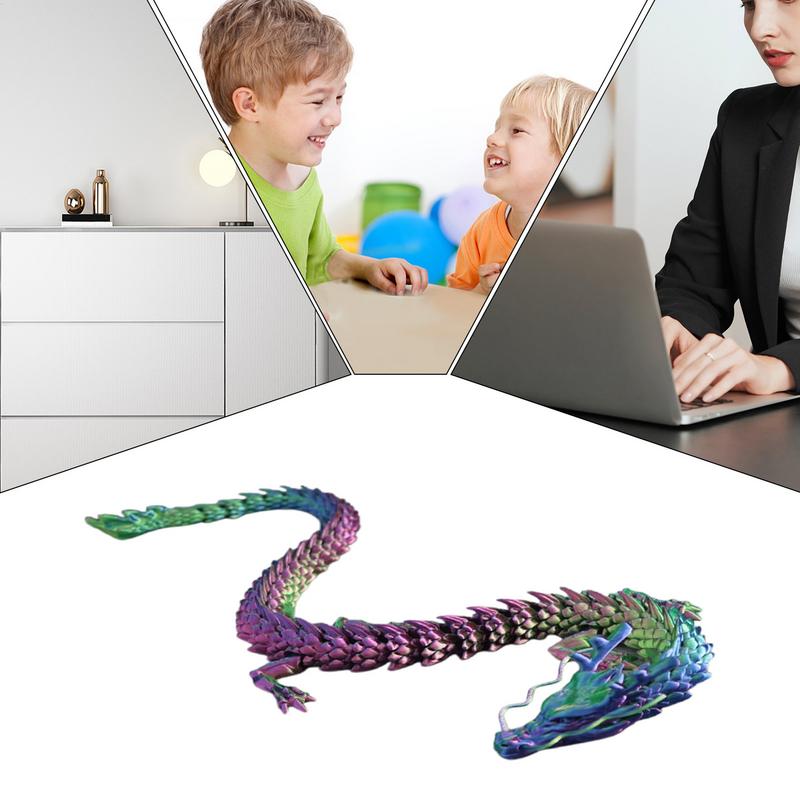 Articulated Dragon 3D Printed Flexible Joint 3D Printed Dragon Dragon Models 3D Printing Stuff Gradient Fantasy Animal Figurines