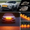 4Pcs/set Universal Car Front LED Grille Light Smoked Yellow Amber Lights Wire Harness Daytime Running Grill Light Fog Lamp for Off Road Truck SUV