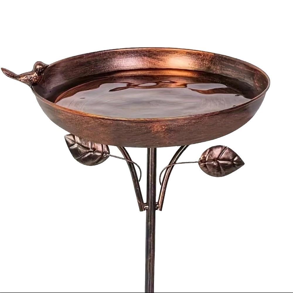 

Convenient Bird Bathtub Large Capacity Bird Water Bowl Bird Feeder Plugin Courtyard бронзовый