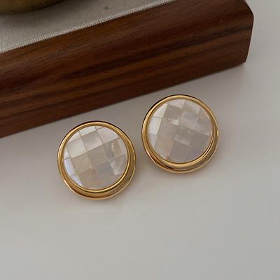 Naturperlenmuschel Scheiben Design Leichter Luxus Temperament Schlichte Französische Atmosphäre High-End Stecker