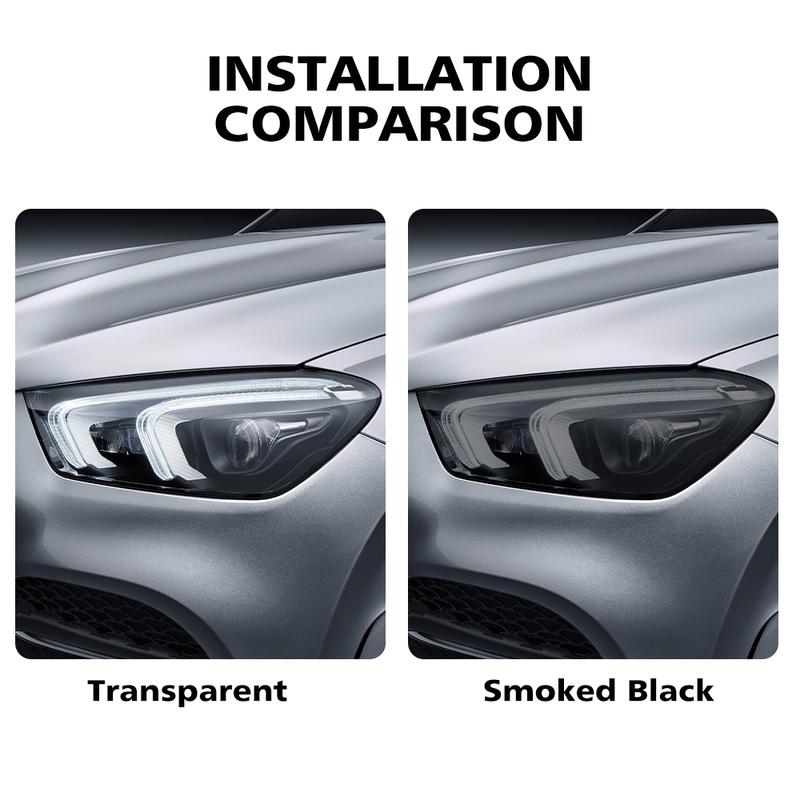 Für Mercedes Benz GLA/GLB/GLC/GLK/GLE/GLS Vorgeschnittenes TPU Scheinwerfer PPF Rauchschwarz Hochglanz Kratzfestes Schutzvinyl