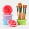 Multifunktions-Reinigungsbecher aus Silikon zum Zusammenklappen von Make-up-Pinseln. 2-in-1-Aufbewahrungsbecher zum Reinigen und Trocknen von Schönheits-Kosmetikpinsel-Peelingbecher