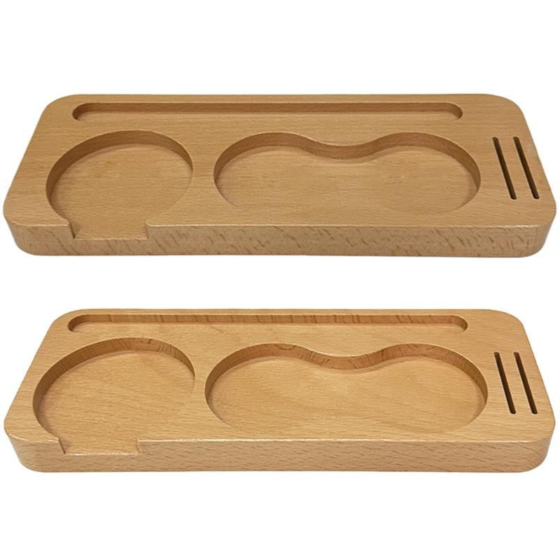 Natural Grinder Base Espresso Tamper Stand Solid Coffee Tamper Bases Wood Material Must Have Tool for Coffee Enthusiasts