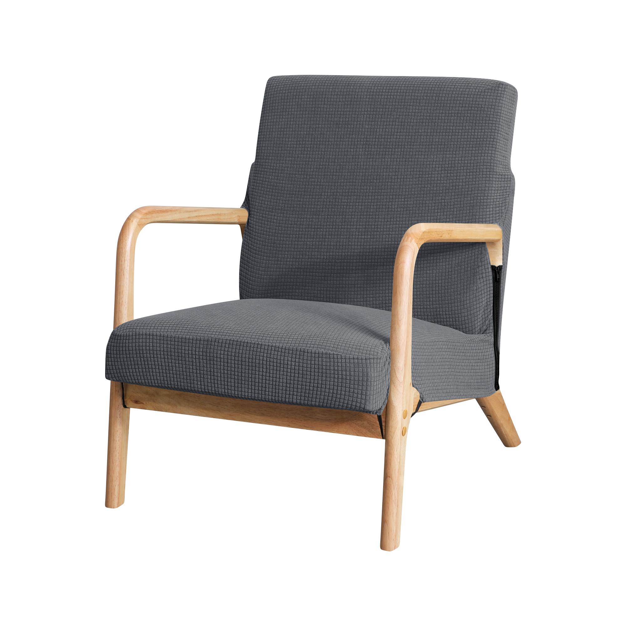 

Жаккардовый чехол на кресло, водостойкий, однотонный, на молнии, деревянные чехлы на стулья, чехол для домашнего декора, эластичный чехол для мебели 1PC