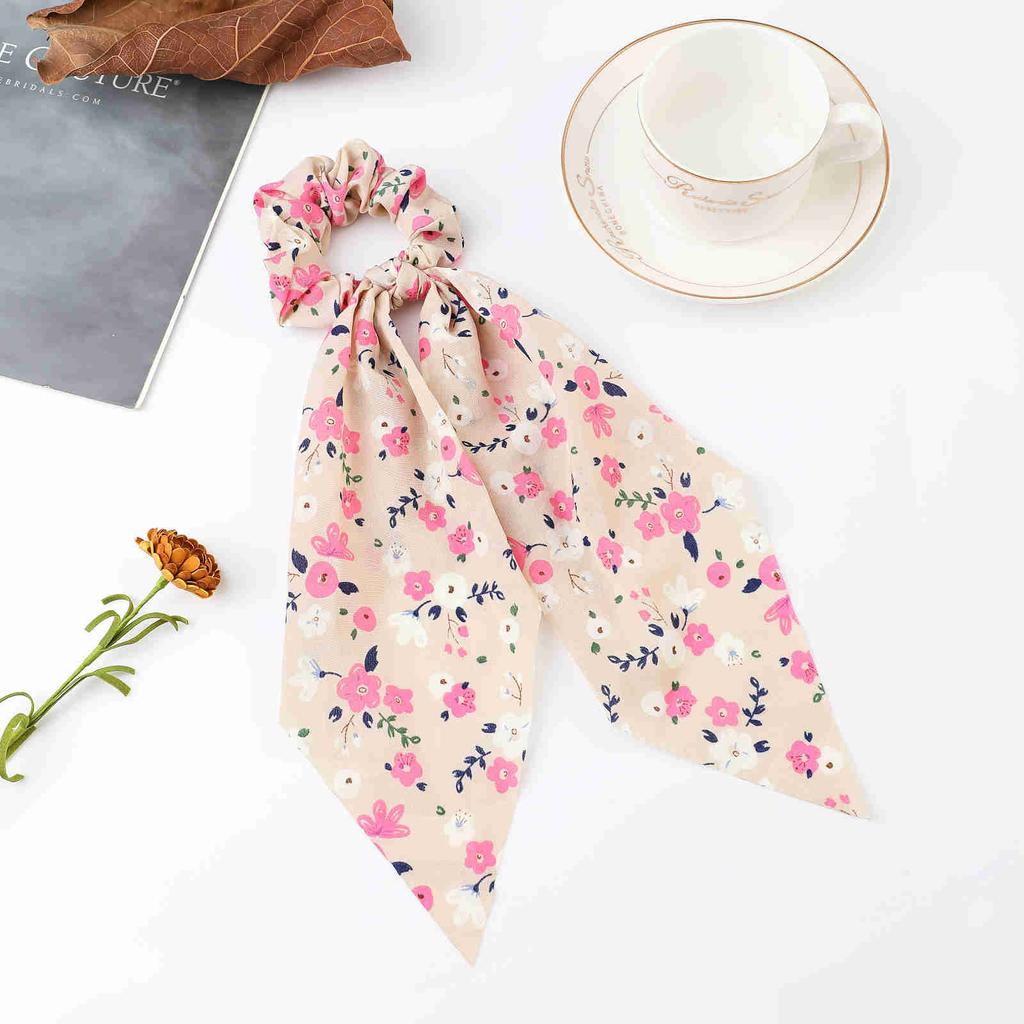 Fashion Dots Scrunchies Long Rope Korean Ties For Women Ponytail Scarf Sweet Elastic Band Hair Accessories