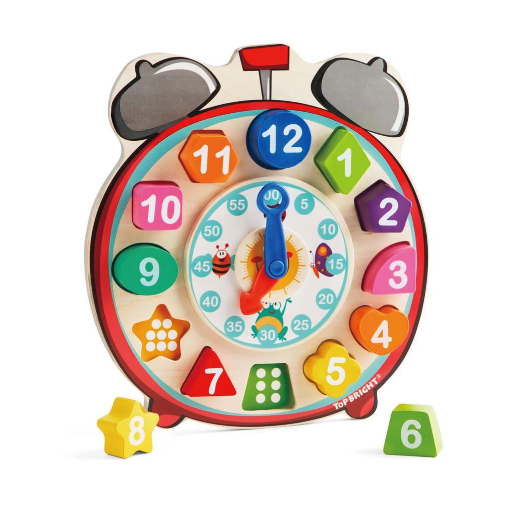Top Bright Clock Wooden Clock Puzzle Authentic Tick-Tock Puzzle, Toy, Shape-Matching 120351,