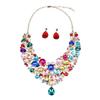 Elegant Cross-Border Fashion Flower Crystal Necklace & Earring Set for Brides