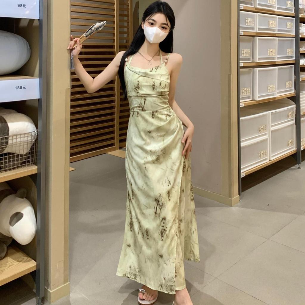 Spring and Summer Women's Dress Cardigan Set Plus Size New Chinese National  Style Printing Halter Dress Two-piece Set  buy the best products in the  Ayzeze online store