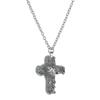 New Gothic Heart Zircon Cross Necklace Black Crystal Punk Y2K Heart Cross Chain Pendant Necklace for Woman Daily Wear