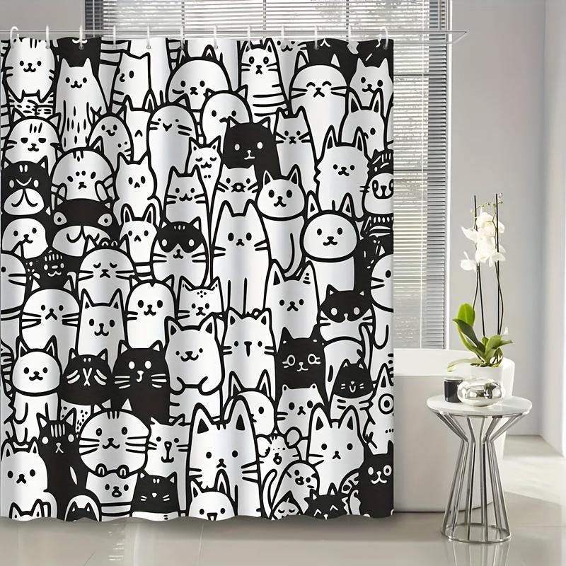 Water Repellent Mildew Proof Shower Curtain With Hooks Easy Install Washable Cute  Design For All Bathroom Scene Decoration