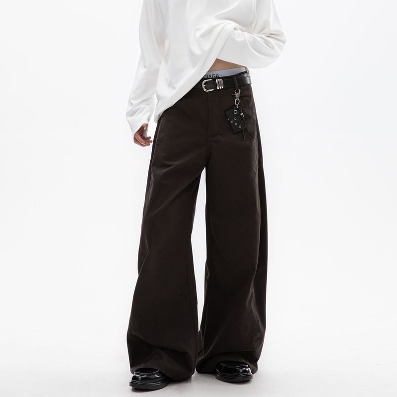 Dream Made American Retro Cleanfit Deconstructed Casual Pants for Men, Spring and Autumn Straight Loose Long Pants