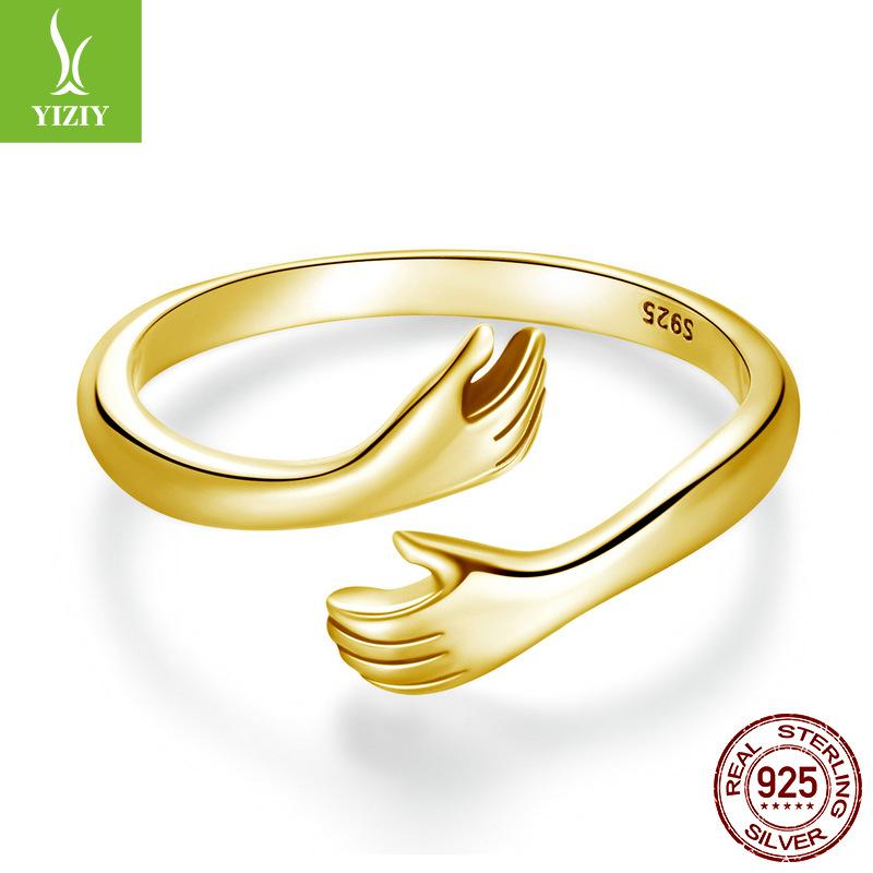 925 Sterling Silver Hug Ring For Women, Give Girlfriend Couple Ring Ring Jewelry Bsr176