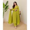 Women Embroidery Anarkali Kurta Pant with Dupatta Indian Bollywood Ethnic Suit