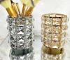 Crystal Makeup Brush Eyebrow Pencil Storage Tube Jewelry Storage Container Metal Storage Box European Style Cosmetic Organizer