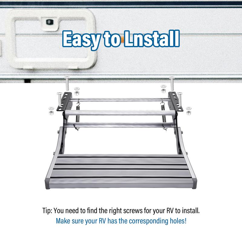 Ступеньки для входа в автодом Алюминиевые ступеньки для туристического прицепа Грузоподъемность 330 фунтов Складные ступеньки для мобильного дома для автодомов и туристических прицепов красный