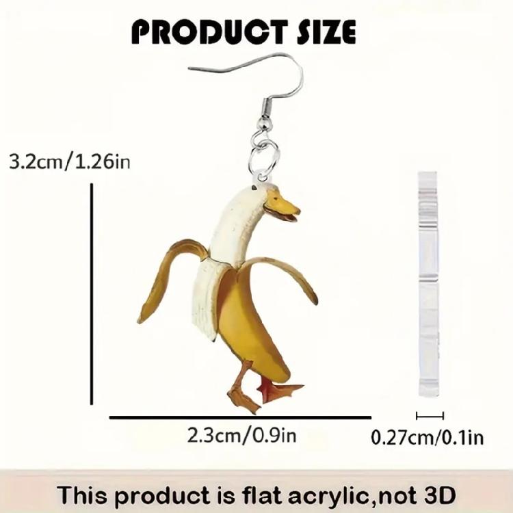 Trendsetzende Duck Banana Fusions Ohrringe Lebhaftes Acryl Verspieltes Accessoire Für Modebegeisterte Und Geschenksuchende