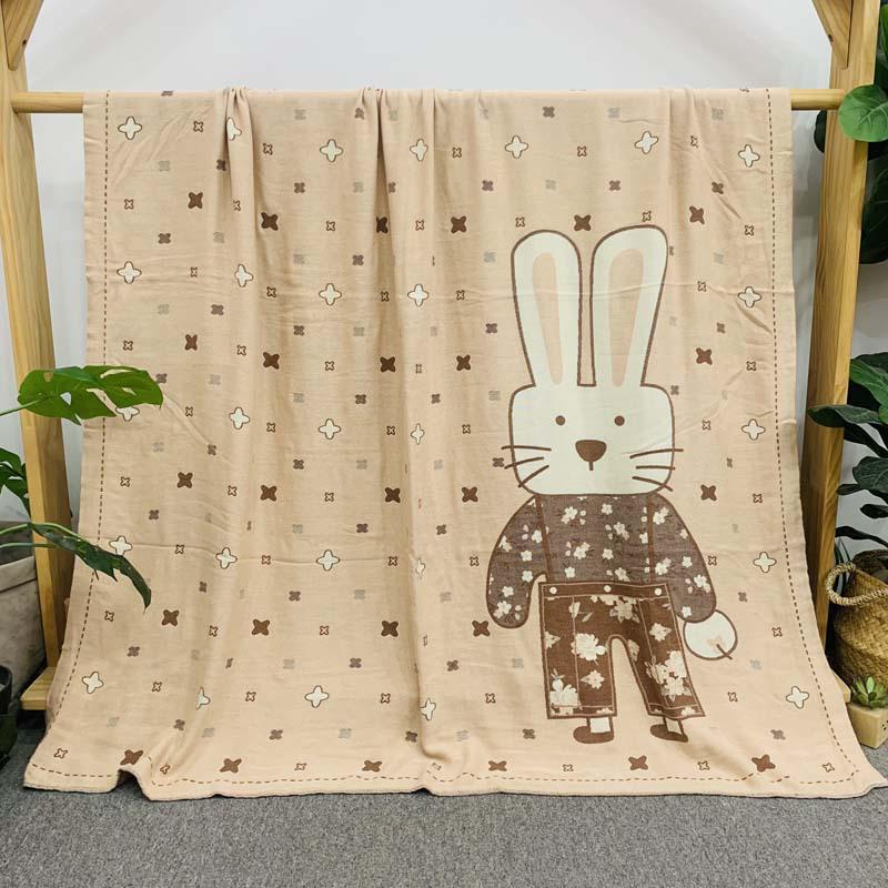 Bamboo Fiber Cooling Blanket for Kids - Double-Layer, Ice Silk, Gauze, Baby Swaddle, Nap Blanket 120*150