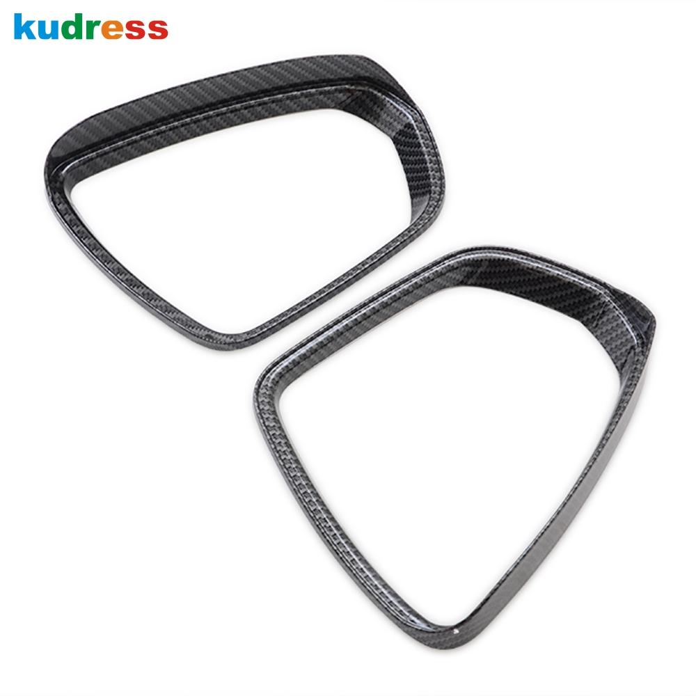 För Peugeot 3008 5008 GT 2017- Kolfiber Sidodörr Backspegel Ögonbrynsskydd Dekorationslist Regnskydd Solskydd Dekorationslister
