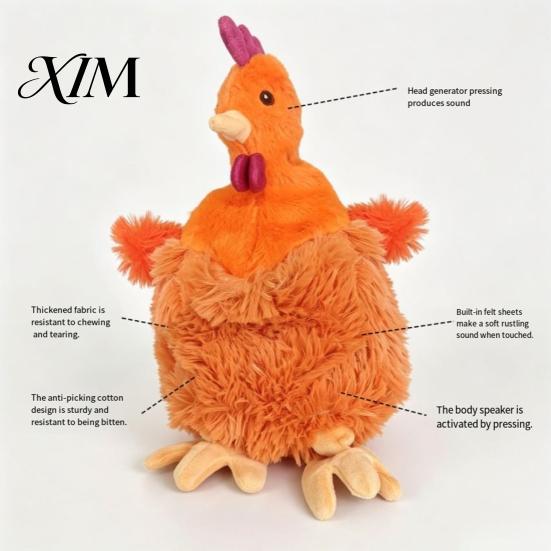 Interactive Companionship Toys for Dogs Simulated Chicken Plush Dog Toy, Squeaky Chew Toy Corgi, Durable Bite Resistant Snuffle Pets Pet Training And