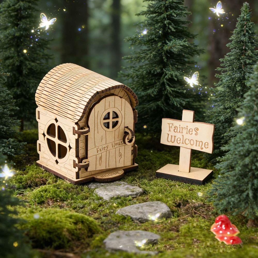 DIY Kit Wooden Fairy House Kit Wooden Material DIY Assembled House  Desktop Decoration