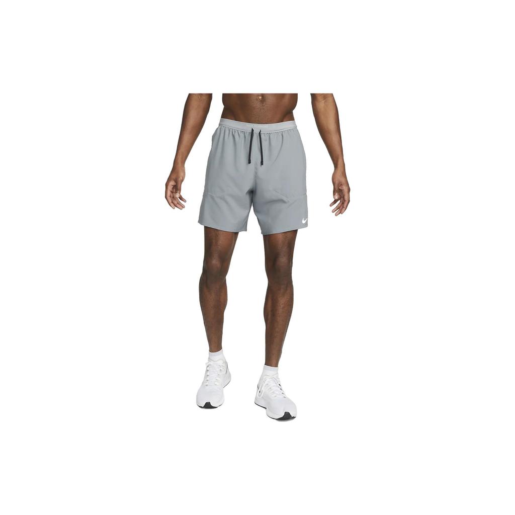 Nike Solid Color Brand Logo High Waist Drawstring Split Shorts Men shorts Silver DM4759-084