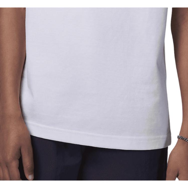Jordan T-Shirt Air Solid Color Soft Comfortable Casual Sports Short Sleeve Kids Tops White HF2321-100
