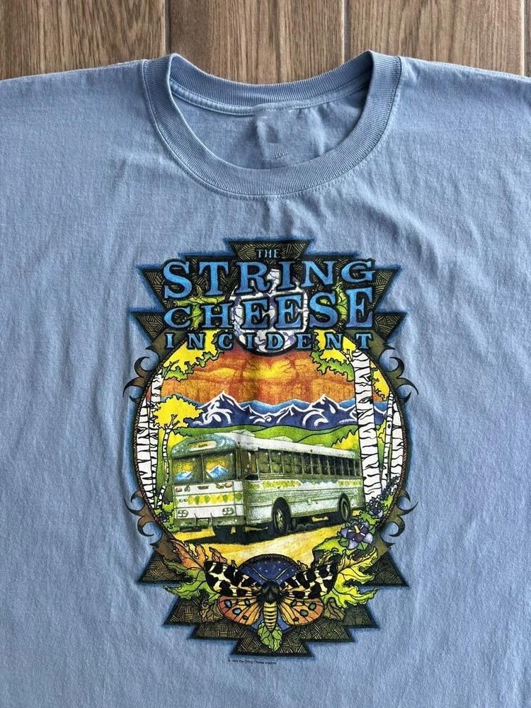 90s The String Cheese Incident Band Light Blue Color 100% Cotton Shirt SN310