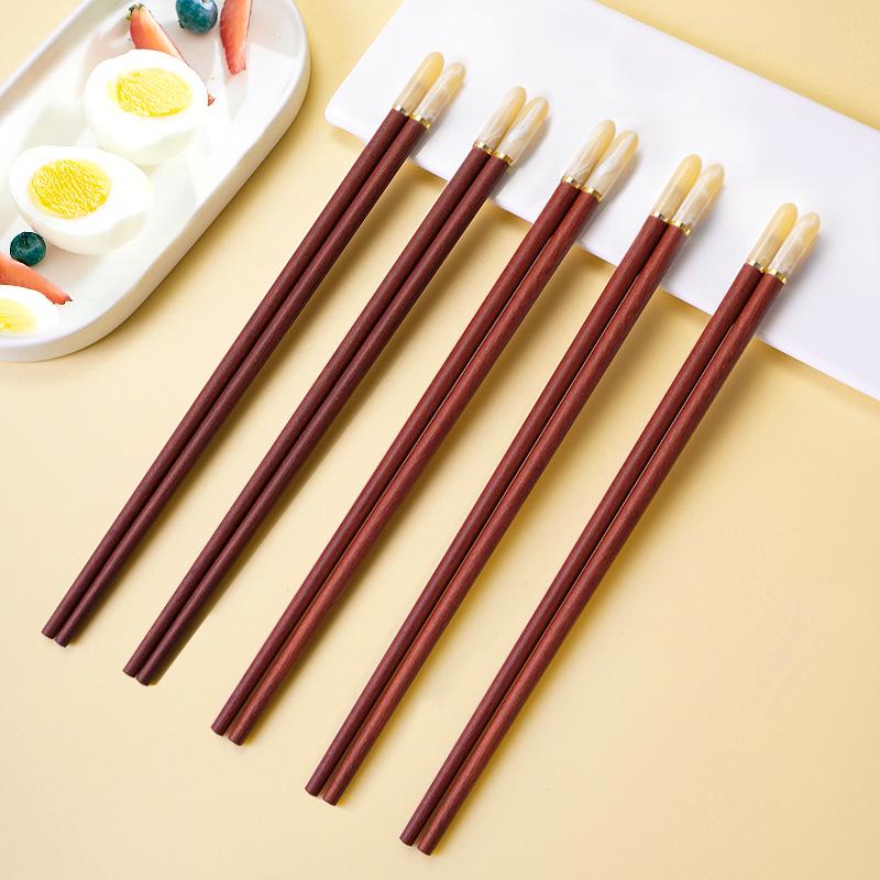 Luxury Imitation Jade & Chicken Wing Wood Chopsticks Set: Antibacterial, Mold-Resistant, Lacquer-Free, and Wax-Free In a Premium Gift Box.