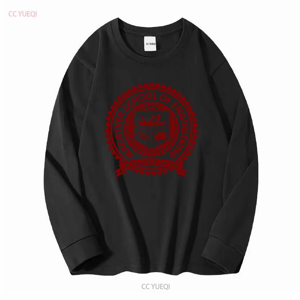 MacGyver School of Engineering Mens T Shirt S 3XL Long or Short Sleeves Vintage Washed Top For Everyday Wear Homme Stylish