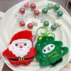 Christmas Plush Beaded Keychain Santa Claus Christmas Tree Pendant Backpack Hanging Decor